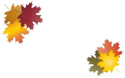 Autumn leaves in groups background Stock Illustration