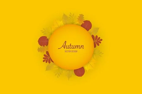 Autumn leaves orange background, vector Stock Illustration