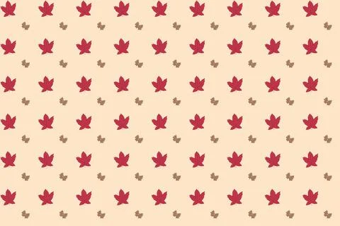 Autumn leaves pattern background - red maple and brown leaves Illustrazione stock