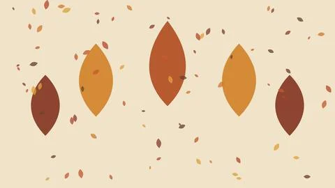 Autumn leaves pattern with falling foliage on a light beige background for .. Stock Illustration
