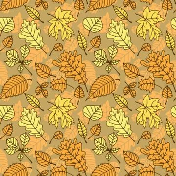 Autumn leaves pattern Stock Illustration