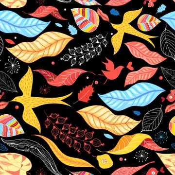 Autumn leaves pattern Illustrazione stock