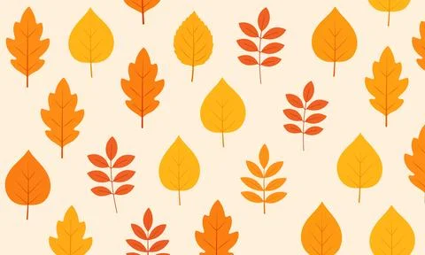 Autumn leaves pattern. Pattern Wallpaper Curtain Bedding Background Upholster Stock Illustration