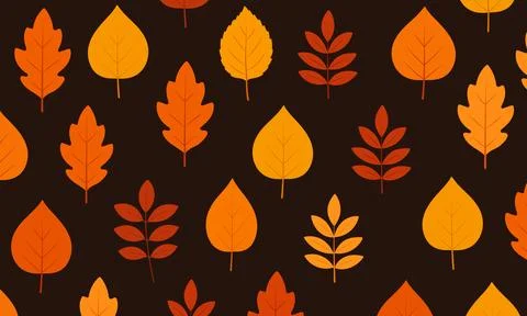 Autumn leaves pattern. Pattern Wallpaper Curtain Bedding Background Upholster Stock Illustration