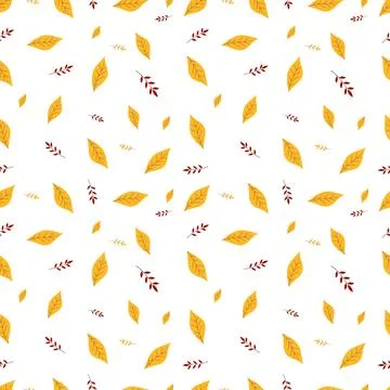 Autumn leaves pattern. Seamless background with falling leaf in cartoon style Illustrazione stock
