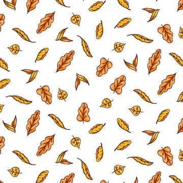 Autumn leaves pattern, seamless vector file Stock Illustration
