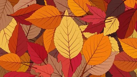 Autumn Leaves Pattern Vector Background Stock Illustration