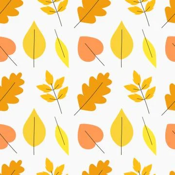 Autumn leaves pattern. Vector illustration background Stock Illustration
