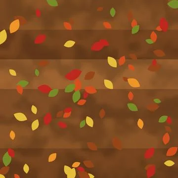 Autumn leaves pattern with warm gradient background Stock Illustration