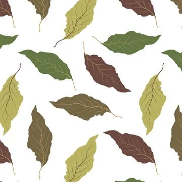 Autumn leaves pattern on white background Stock Illustration