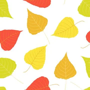 Autumn leaves pattern on white background, vector Illustrazione stock