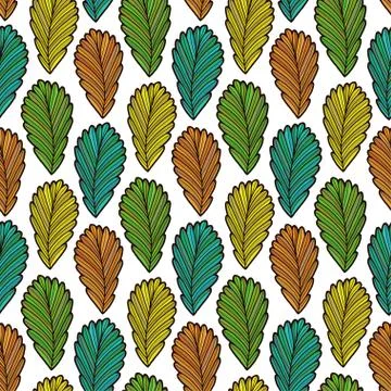 Autumn leaves repeating pattern. Colorful leaves design. Autumn seamless patt Stock Illustration