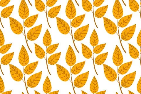 Autumn leaves seamless background. Vector illustration of plants Stock Illustration