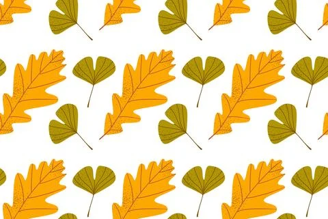 Autumn leaves seamless background. Vector illustration of plants Stock Illustration