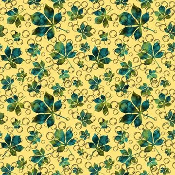 Autumn leaves seamless chestnut pattern for wrapping paper and fabrics Ilustración de archivo