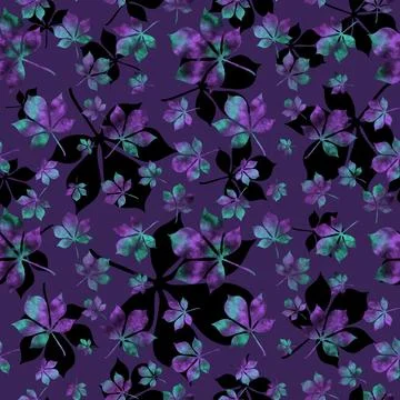 Autumn leaves seamless chestnut pattern for wrapping paper and fabrics Ilustración de archivo