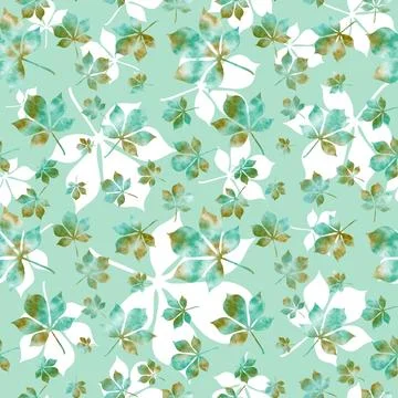 Autumn leaves seamless chestnut pattern for wrapping paper and fabrics Ilustración de archivo