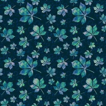 Autumn leaves seamless chestnut pattern for wrapping paper and fabrics Ilustración de archivo