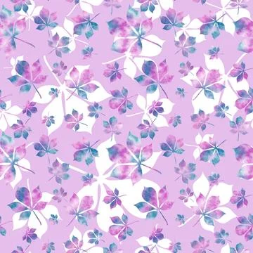 Autumn leaves seamless chestnut pattern for wrapping paper and fabrics Ilustración de archivo