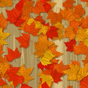 Autumn leaves seamless generated texture background Stock Illustration