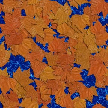 Autumn leaves seamless generated texture background Stock Illustration
