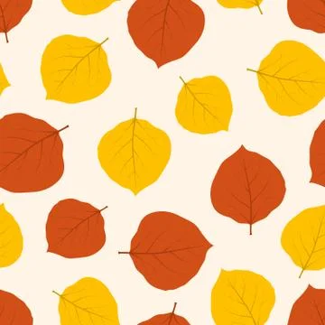 Autumn Leaves seamless pattern. Abstract vector background Stock Illustration