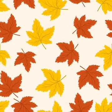 Autumn Leaves seamless pattern. Abstract vector background Stock Illustration