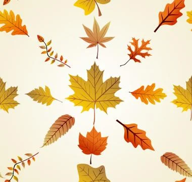 Autumn leaves seamless pattern background. eps10 file. Stock Illustration