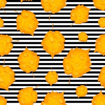 Autumn leaves seamless pattern background Stock Illustration