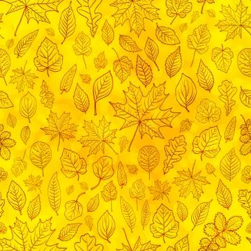 Autumn leaves seamless pattern background vector Stock Illustration