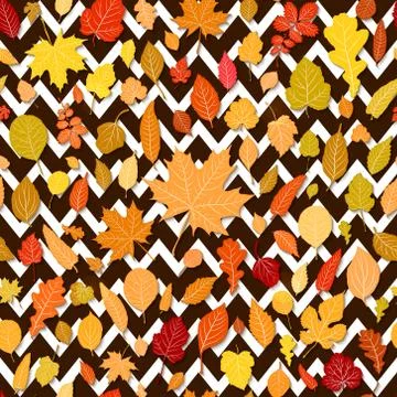 Autumn leaves seamless pattern background Stock Illustration