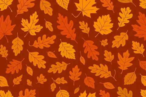 Autumn leaves seamless pattern background design Illustrazione stock