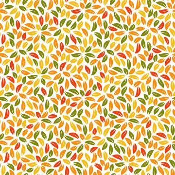 Autumn leaves seamless pattern. Fall foliage vector background. Stock Illustration