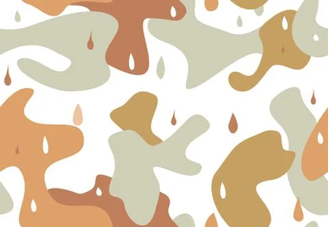 Autumn leaves seamless pattern. Fall leaf and berries nature icons over white Stock Illustration