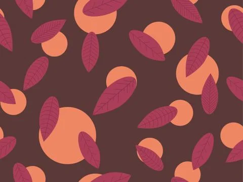 Autumn leaves seamless pattern. Falling leaves, leaf fall Stock Illustration