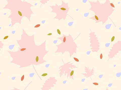 Autumn leaves seamless pattern. Falling leaves, leaf fall. Oak and maple Illustrazione stock