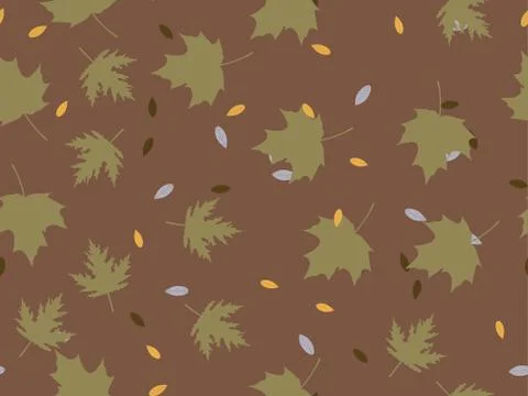 Autumn leaves seamless pattern. Falling leaves, leaf fall. Oak and maple Stock Illustration