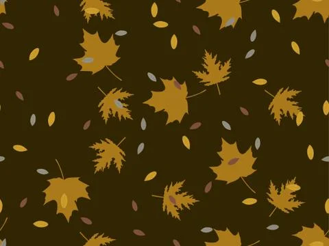 Autumn leaves seamless pattern. Falling leaves, leaf fall. Oak and maple 스톡 일러스트