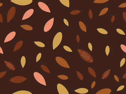 Autumn leaves seamless pattern. Falling leaves, leaf fall Stock Illustration