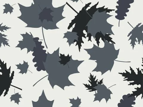 Autumn leaves seamless pattern. Falling leaves, leaf fall. Oak and maple Stock Illustration