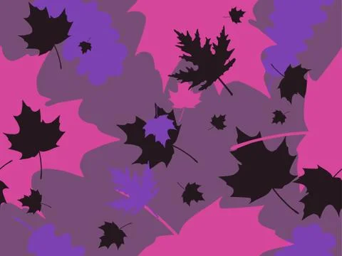 Autumn leaves seamless pattern. Falling leaves, leaf fall. Oak and maple Stock Illustration