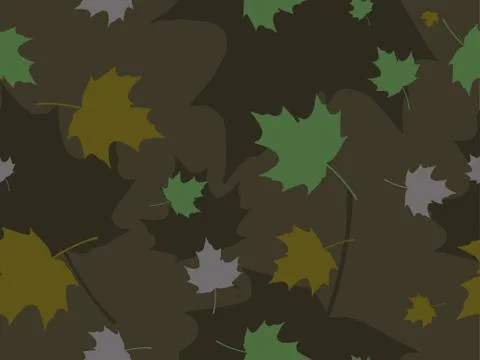 Autumn leaves seamless pattern. Falling leaves, leaf fall. Oak and maple Illustrazione stock