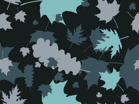 Autumn leaves seamless pattern. Falling leaves, leaf fall. Oak and maple Stock Illustration