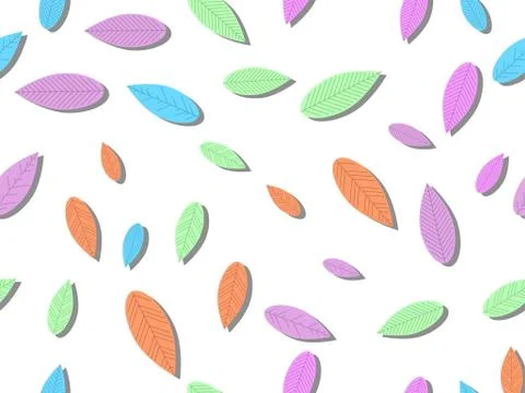 Autumn leaves seamless pattern. Falling leaves, leaf fall Stock Illustration
