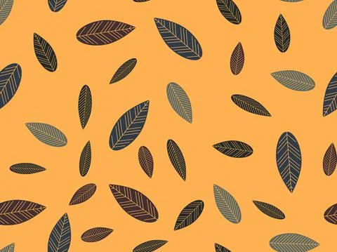 Autumn leaves seamless pattern. Falling leaves. Background for printing Stock Illustration