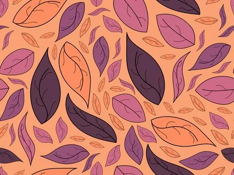 Autumn leaves seamless pattern. Falling leaves. Design for wrapping paper Illustrazione stock