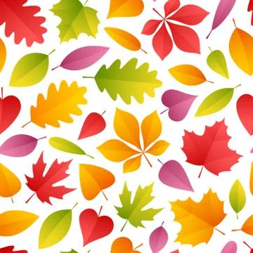 Autumn Leaves Seamless Pattern Stock Illustration