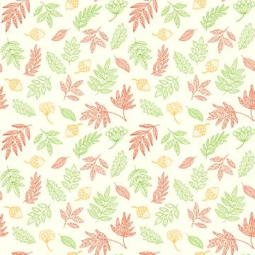 Autumn Leaves Seamless Pattern Stock Illustration