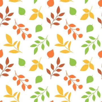 Autumn Leaves Seamless Pattern Stock Illustration