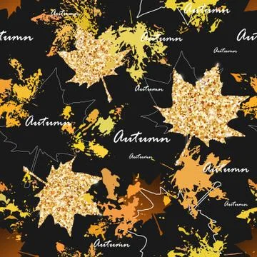Autumn leaves seamless pattern Stock Illustration